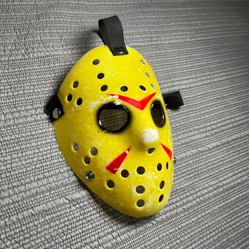 Yellow Jason Voorhees Hockey Mask Horror Slasher Halloween Cosplay Costume